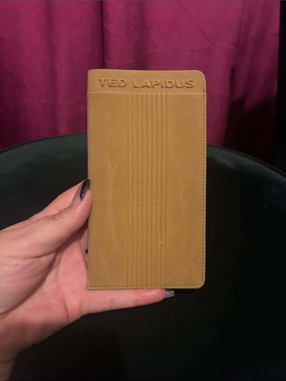 Vintage Ted Lapidus Tan Suede Eye glass case